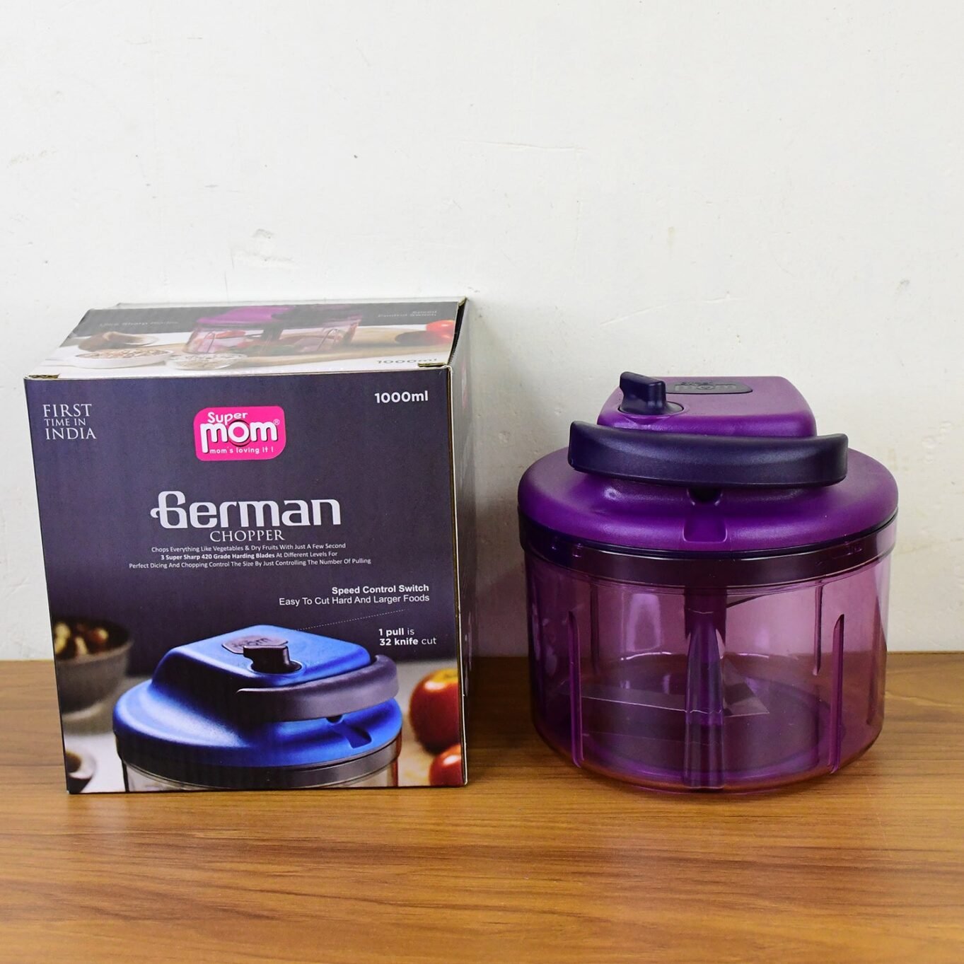 Supermom German Style Manual Hand-Operated Vegetable Chopper 1000 ml - Image 7