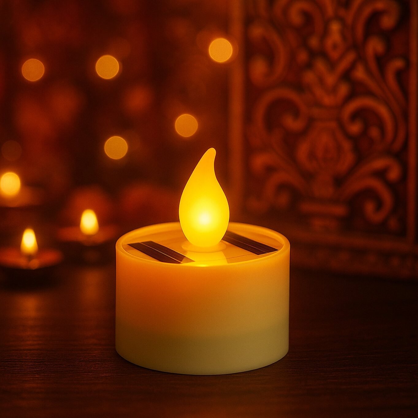 Solar Powered LED Flameless Candle Light (1 Pc) - Image 4