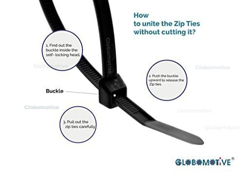 my69 Teeth Grip Nylon Self Locking Cable Ties, Black (100 mm x 2.5 mm, 4 inch, Pack of 100) - Heavy Duty Strong Zip Wire Fastener Organizer Tie - Image 2