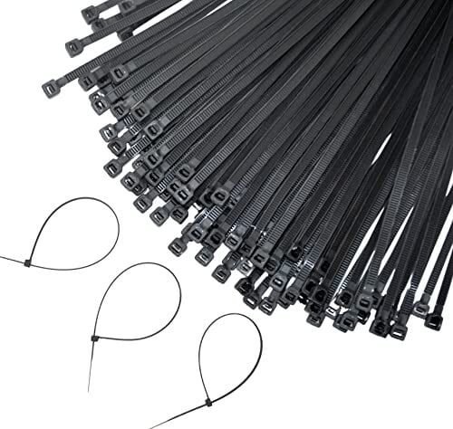 my69 Teeth Grip Nylon Self Locking Cable Ties, Black (100 mm x 2.5 mm, 4 inch, Pack of 100) - Heavy Duty Strong Zip Wire Fastener Organizer Tie