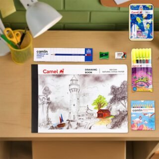 Camel Art Kit Stationery Set with Drawing Book, Colour Pencils, Sketch Pens, and Accessories